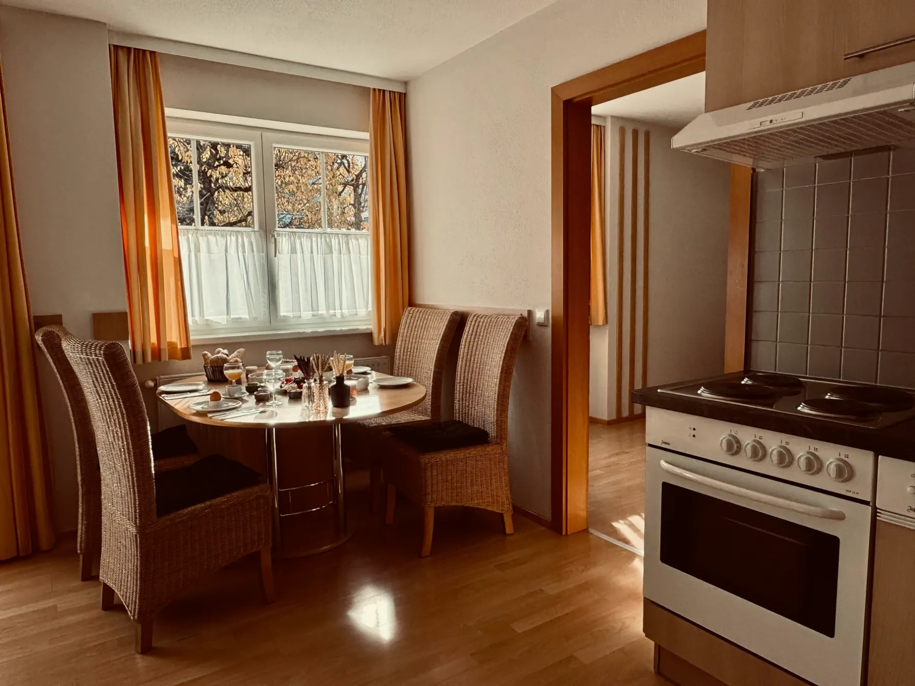 Dining area and kitchen